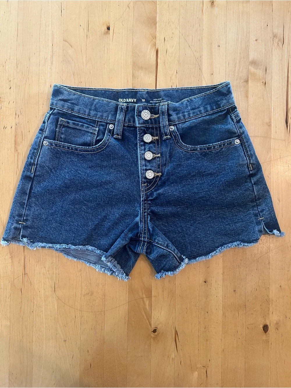 Old Navy Girls High Rise Button Fly Denim Cutoff Shorts Size 10